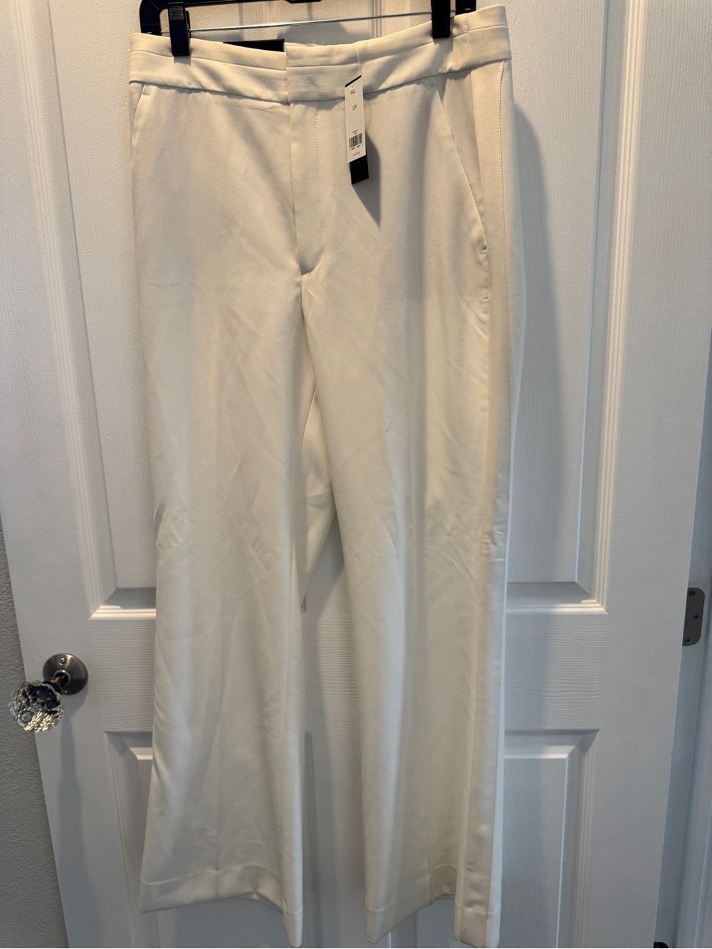 Banana Republic Women’s Cream Straight-Leg Tuxedo Dress Pants